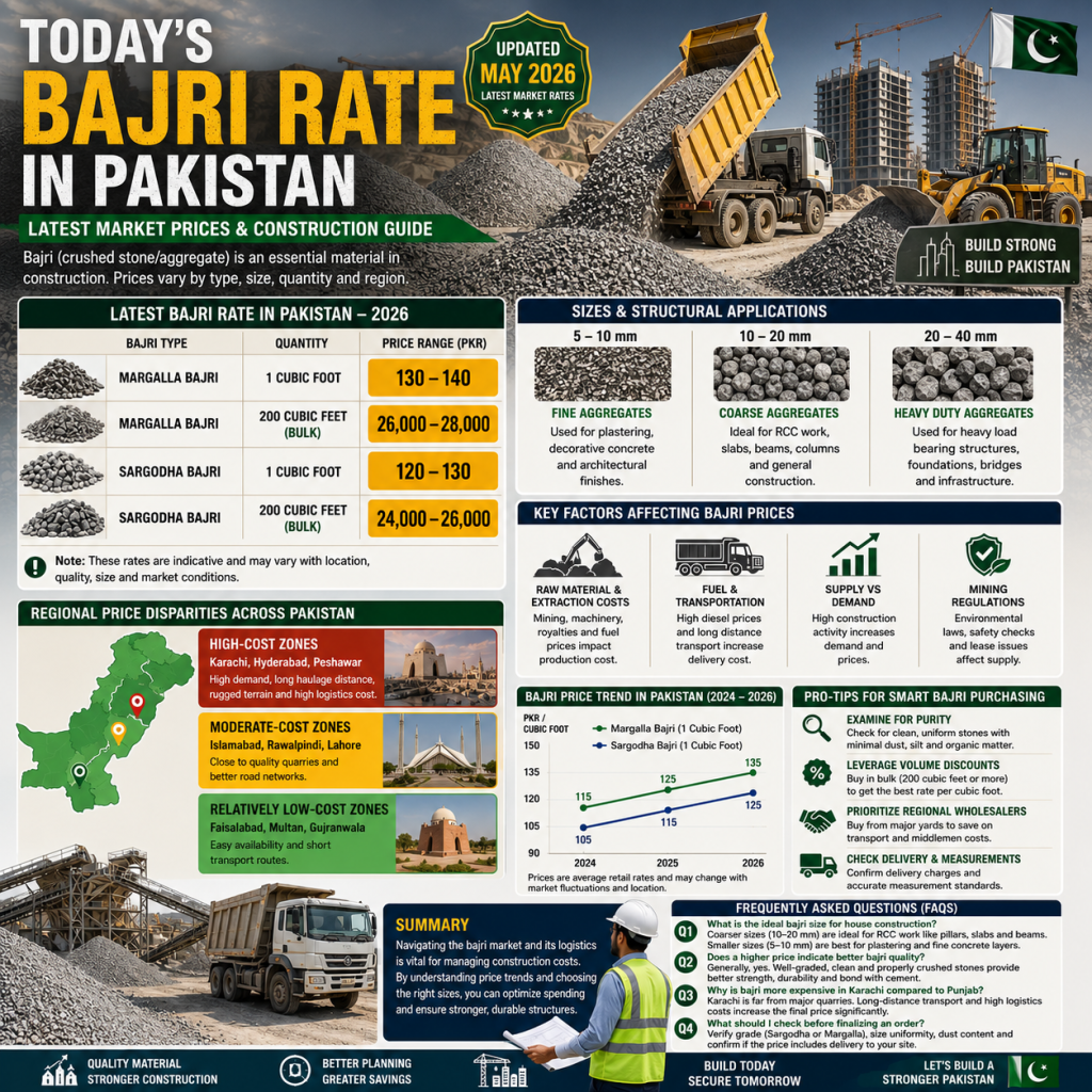 Today’s Bajri Rate in Pakistan: Latest Market Prices and Construction Guide 2026 1 Bajri Rate in Pakistan